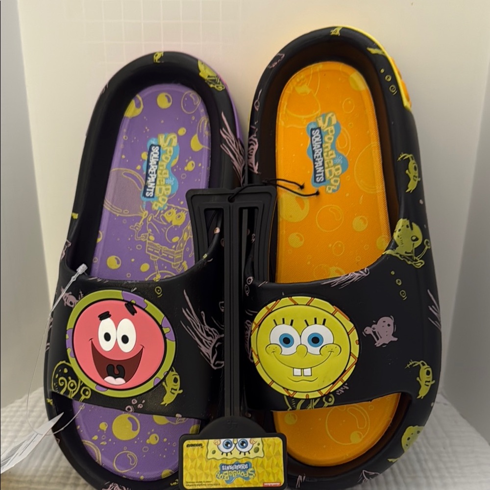 SpongeBob SquarePants Black and Orange Sandals